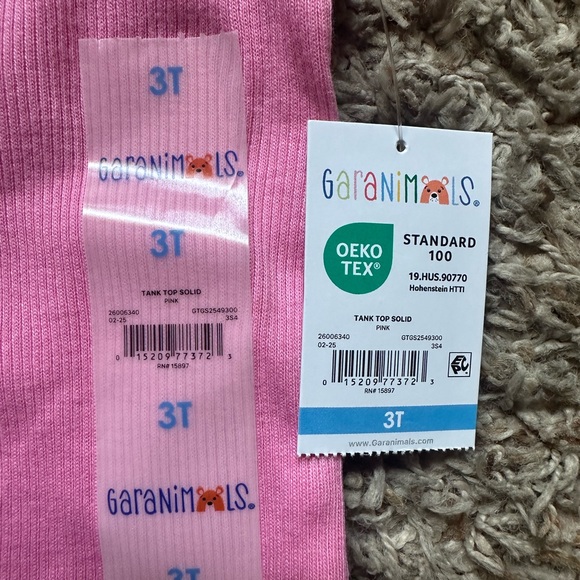 NWT *Set of 2* Girls Garanimals Tank Tops; Pink/White; Size 3T - Picture 3 of 8
